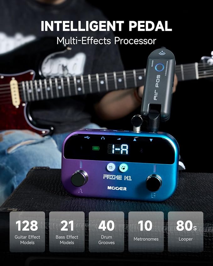 MOOER M1 Multi-Effects Processor Headphone Amp, AI-Preset Bass Guitar Pedals - Image 4