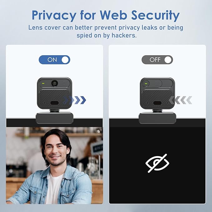 4K Webcam with 2 Microphone, Wide Angle PC Cameras with Mirror & Flip Funtion - Image 7