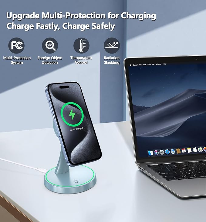 Magnetic Wireless Charger Stand 15W Fast Mag-Safe Charger - Image 4