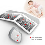 Ergonomic Wireless Keyboard and Mouse Set Creamy Wireless Keyboard Silent Mice - Image 8