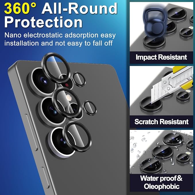 for Samsung Galaxy S25 Ultra Camera Lens Protector, Individual Metal Ring - Image 3