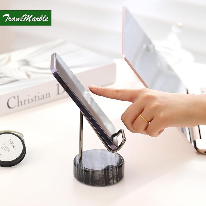 Marble Phone Stand with Metal Holder, Charging Available While Using, Swipe Up - Image 2