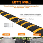 Heavy Duty Speed Bumps for Driveway, 6 ft 2 Pack Rubber Speed Bumps, 2 Channel - Image 6