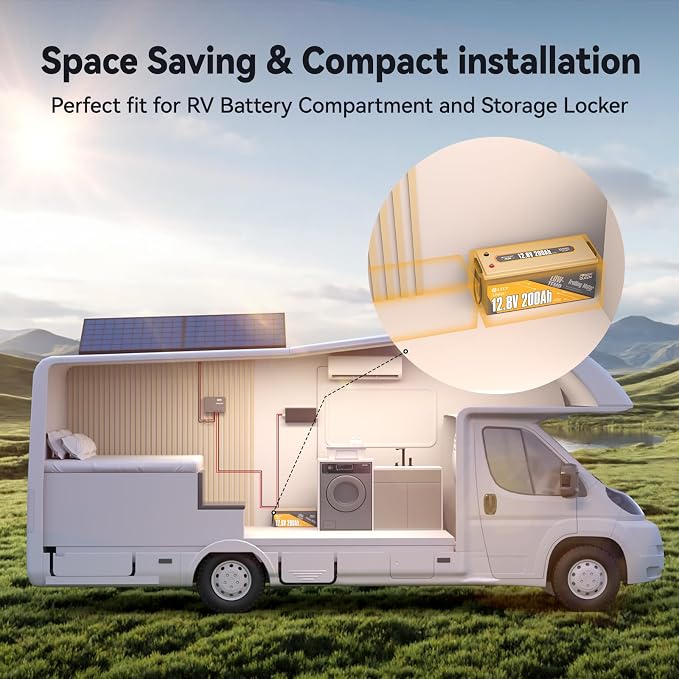 Power Queen 12V200Ah PLUS LiFePO4 Battery, Low Temperature Protection, Built-in - Image 3