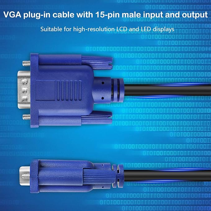 PASOW VGA to VGA Monitor Cable HD15 Male to Male - Image 5