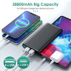 Portable Charger 38800mAh, LCD Display Power Bank, 5 USB Outputs Battery Pack - Image 4