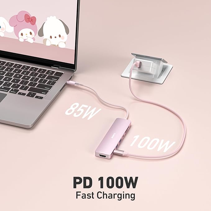 BENFEI 7-in-1 USB C Hub with HDMI, 2 USB-A, 1 USB-C Data, 100W Charge, SD/TF - Image 3