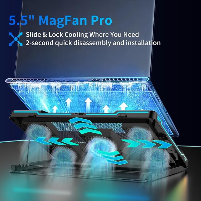DEPGI Laptop Cooling Pad, Laptop Cooler Stand - Image 2