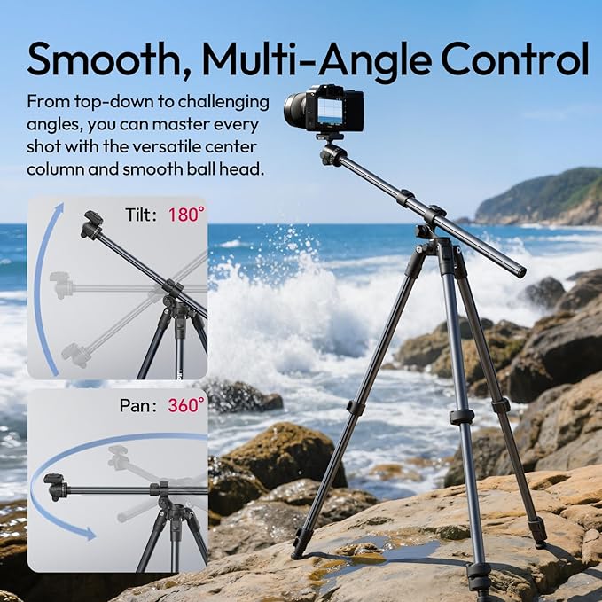 ULANZI TT59 Horizontal Overhead Photography Tripod, 68.9" Foldable Professional - Image 4