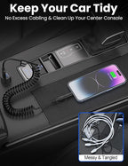 Coiled USB-C and Lightning Cable 2-in-1, 3FT iPhone 17 16 Car Charger Cord - Image 5