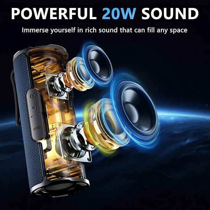 COOPERS Portable Bluetooth Speaker, Wireless Bluetooth Speaker, IPX5 Waterproof - Image 7