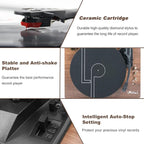 LP&No.1 Record Player with Stereo Speakers, 3-Speed Belt-Drive Turntable - Image 6