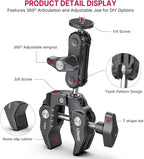 ULANZI Super Clamp Camera Clamp Mount Monitor 360° Ballhead Magic Arm Double - Image 3