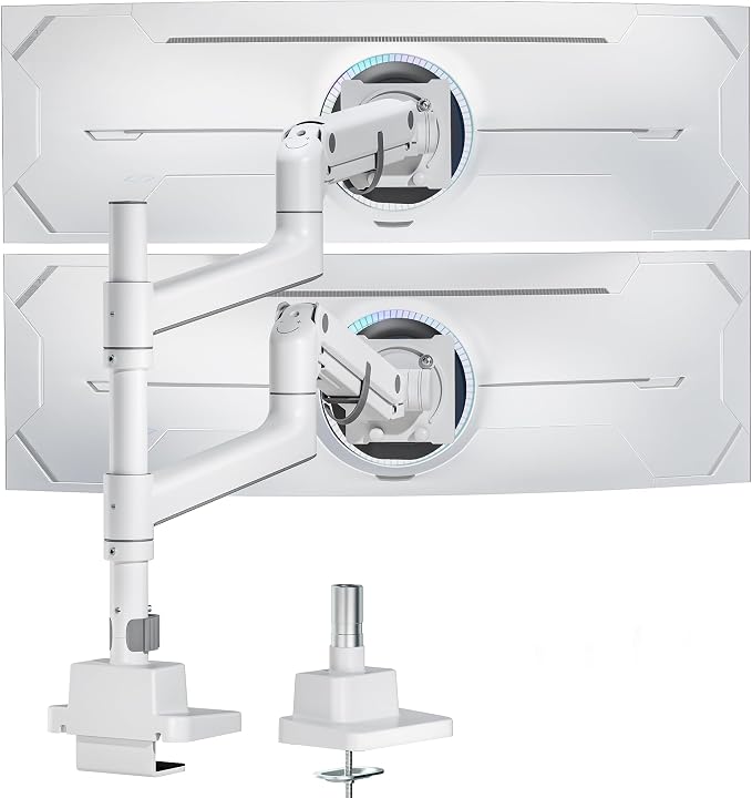 monTEK Dual Monitor Arm for up to 57" and 59.4 lbs Ultrawide Screen, Aluminum by monTEK