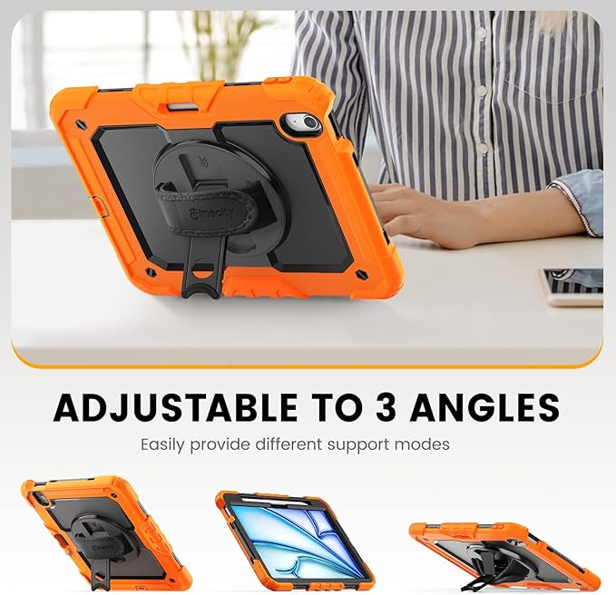 timecity Case for iPad Air 11 Inch M3/ M2, 360° Rotating Stand, Pencil Holder & - Image 4