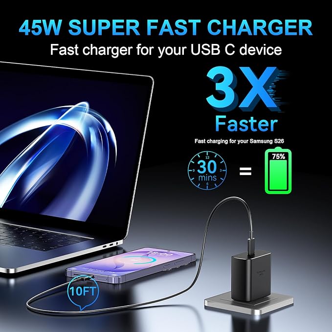 45W USB C Super Fast Charger Type C Charger Fast Charging Android Phone Charger - Image 5