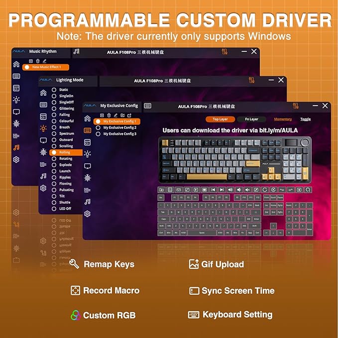 AULA F108 PRO - Wireless Mechanical Keyboard - Image 9