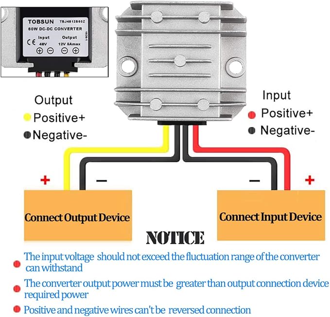 HOMELYLIFE DC 48V 36V to 12V Step Down 12V 5A 60W Voltage Regulator Buck - Image 5