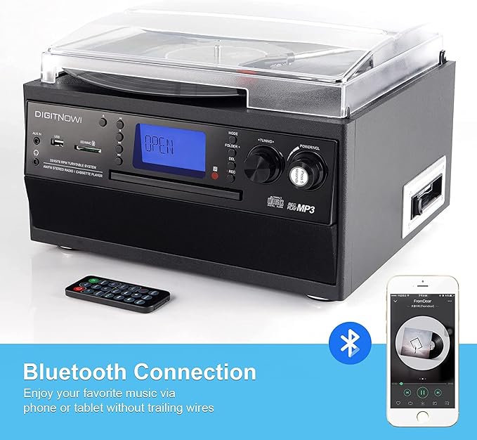 DIGITNOW Bluetooth Record Player Turntable - Image 2
