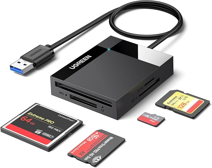 UGREEN SD Card Reader USB 3.0 Card Hub Adapter 5Gbps Read 4 Cards by UGREEN