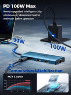 MCY USB C Hub, Laptop Docking Station Dual Monitor Single 8K, 10 in 1 Type-C - Image 4