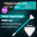 Aocii 20pcs Full Frame Camera Sensor Cleaning Kit, Lens Solution, 24mm Swab - Image 2