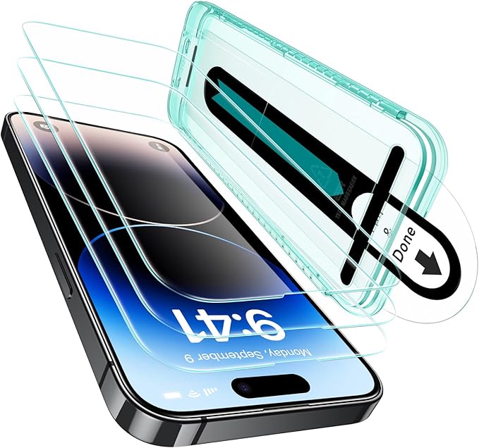 ESR 3 Pack for iPhone 14 Pro Screen Protector, Tempered Glass Film by ESR