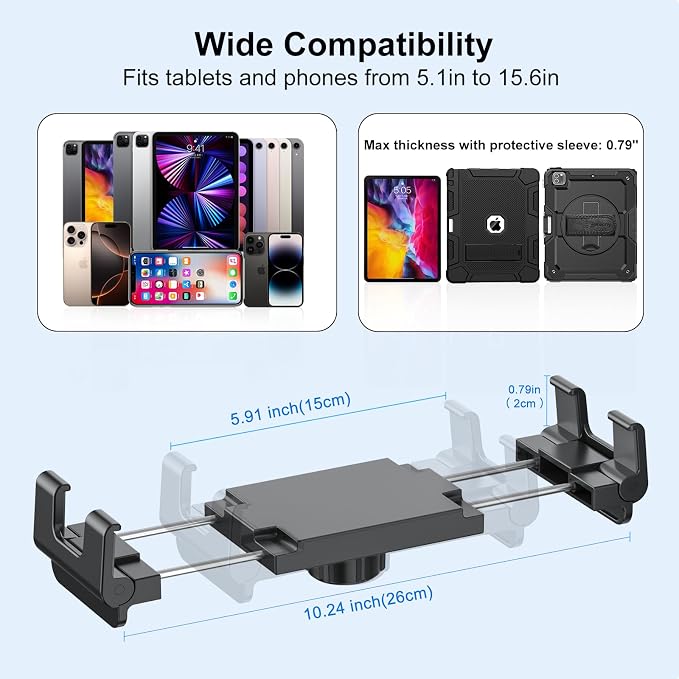 PLDHPRO Tablet Mount for Truck, Heavy Duty Drill Base Tablet Holder for Car - Image 5