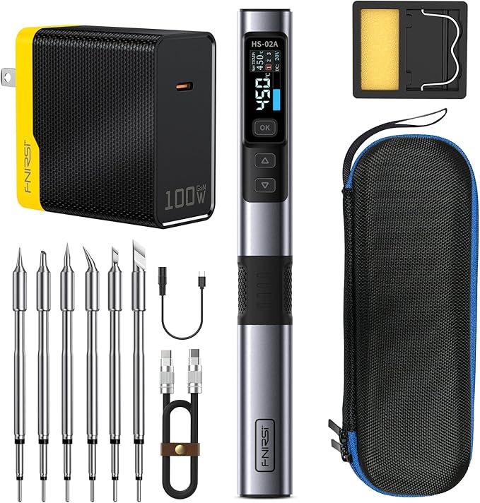 FNIRSI HS-02A 100W Portable Corded Soldering Iron Kit, 3S Fast Heating by FNIRSITechnology