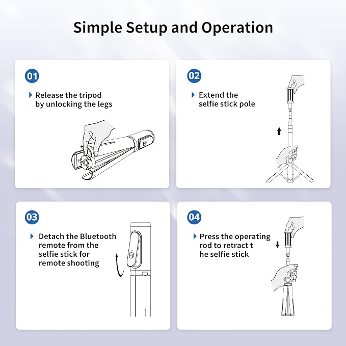 ATUMTEK Selfie Stick Tripod, Extendable 3 in 1 Aluminum Bluetooth Selfie Stick - Image 8