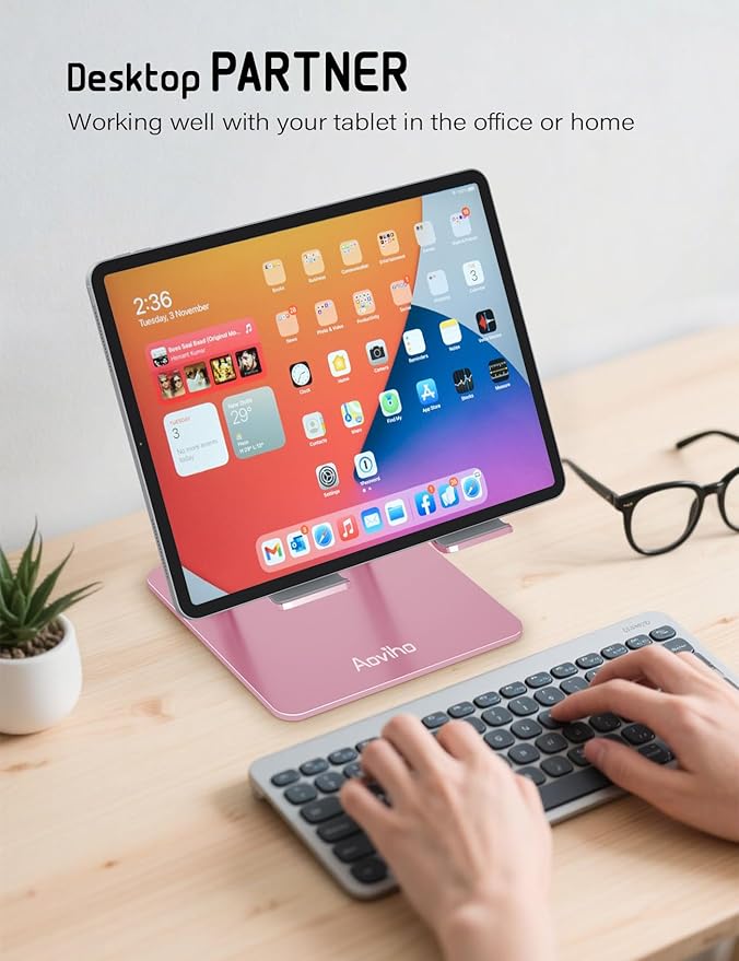 Tablet Stand Holder for Desk, Adjustable Desktop Tablet Holder, Foldable - Image 4