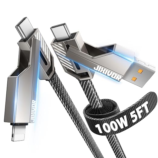 4-in-1 Compatible with USB C to Lightning Cable, 100W High-Speed Charging & by Jixivor