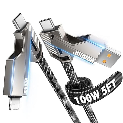 4-in-1 Compatible with USB C to Lightning Cable, 100W High-Speed Charging & by Jixivor