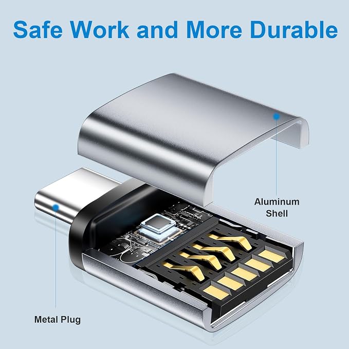 USBC to USB Adapter 6 Pack, USB C to A Adapter, USBC Male to USBA Female - Image 7