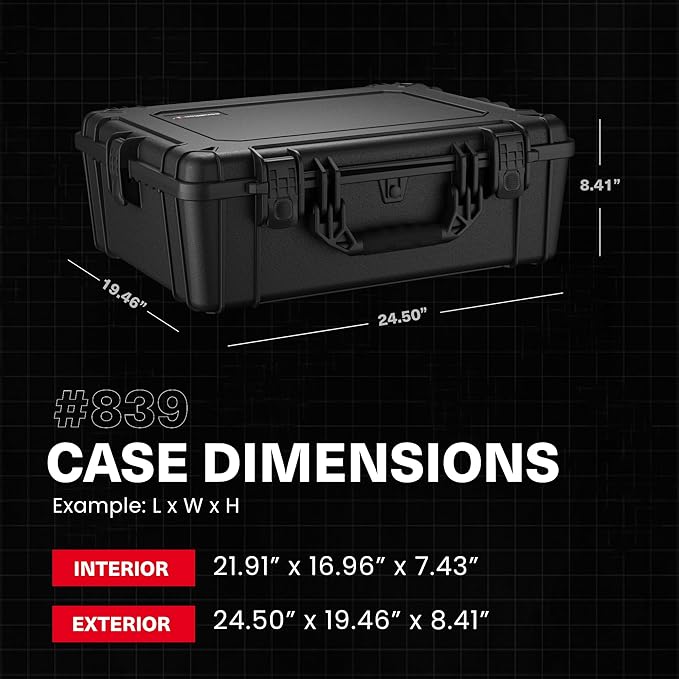 Condition 1 25" Large Waterproof Hard Case Model 839 - Image 2
