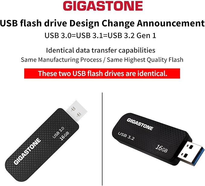 GIGASTONE 16GB Flash Drive Z30 USB 3.2 Gen 1, 50MB/s Ultra Fast, Keychain Loop - Image 2