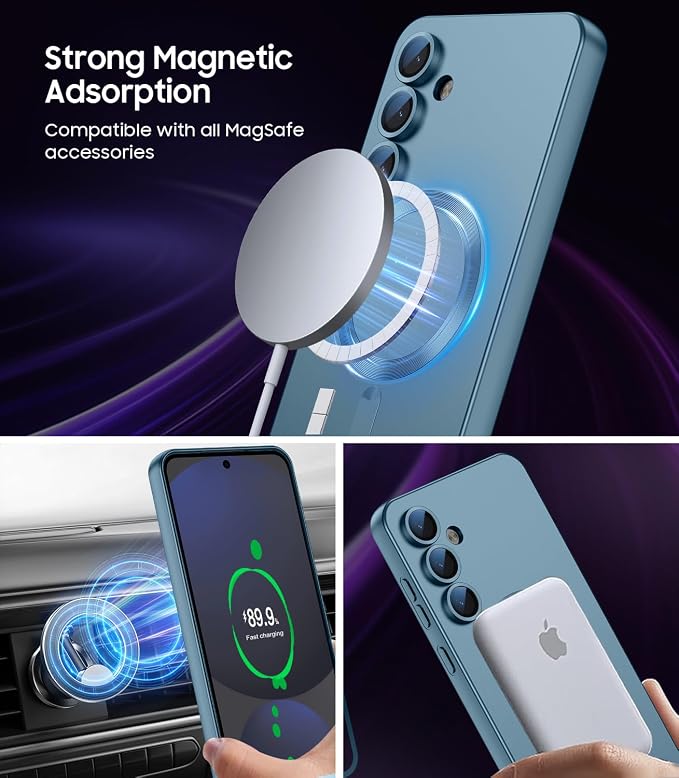 Magnetic for Samsung Galaxy S25 Plus Case Slim Soft Silicone Bumper Shockproof - Image 3