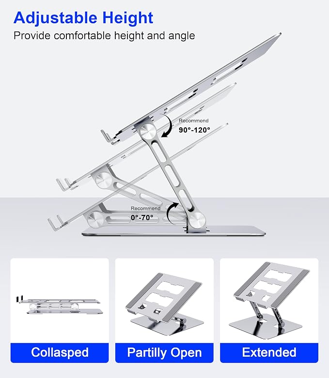 Adjustable Laptop Stand, Ergonomic Foldable Notebook Computer Holder.Compatible - Image 3