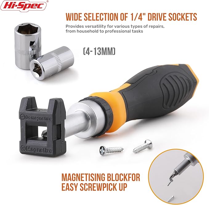 Hi-Spec 78pc Multi Screw Driver Bit Set and 1/4 inch Socket Set - Image 5