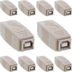 Cmple - [10 Pack USB B to B Adapter USB 2.0 Female to Female Coupler Jack to by Cmple