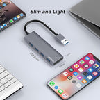 USB Hub, USB 3.0 Hub Aluminum Alloy Ultra Slim USB Splitter, Portable 4 Port - Image 7
