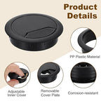 uxcell 8 Pcs 60mm Desk Grommet, Plastic Cable Hole Cover, Wire Cord Cable - Image 3