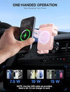 MOKPR Wireless Car Charger, 15W Auto Clamping Car Charger Dash Windshield Air - Image 7
