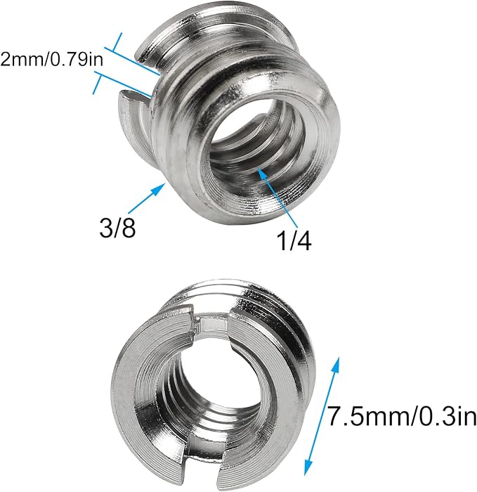 1/4"-20 Female to 3/8"-16 Male Tripod Thread Adapter LUORNG 10PCS Standard - Image 3