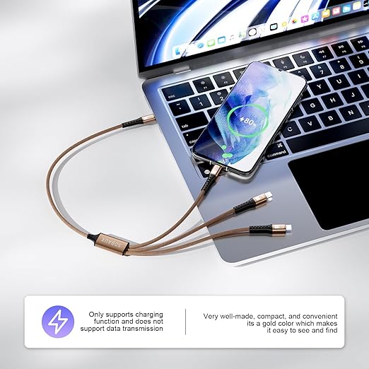 SDBAUX Multi Charging Cable 100W USB C to 3 in 1, Nylon Braided PD 27W/100W - Image 5
