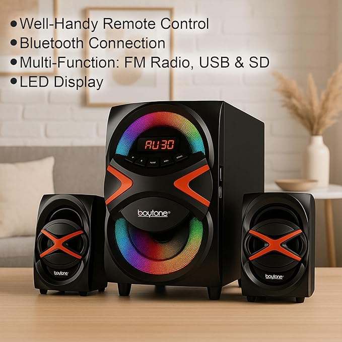 Boytone BT-326F, 2.1 Bluetooth Powerful Home Theater Speaker System, - Image 4