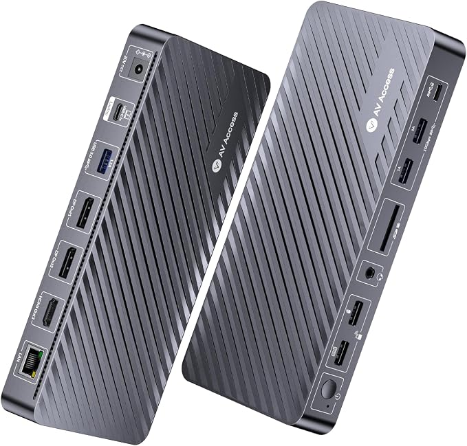 Docking Station Triple Monitor, 100W Laptop Charging, 10Gbps USB-C/A, Plug & by ACTIONSGLOBALUSINC