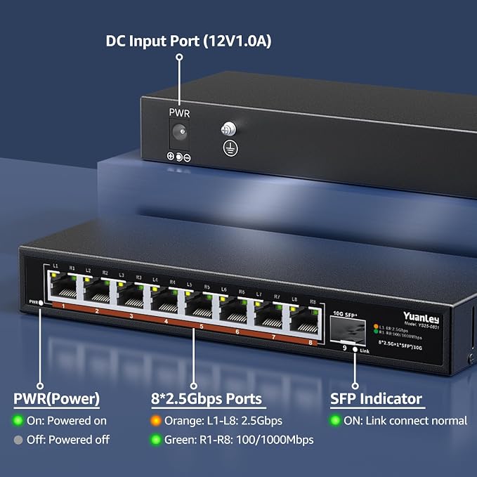 8 Port 2.5G Unmanaged Desktop Ethernet Switch - Image 3