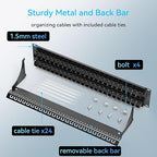 Patch Panel 48 Port Cat6 with Coupler Keystone, Cat6 Network Patch Panel 10G No - Image 6
