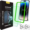 Blue Light Screen Protector for iPhone 14 Pro*2 Pack + 2 Pack Camera Lens by JESOHO